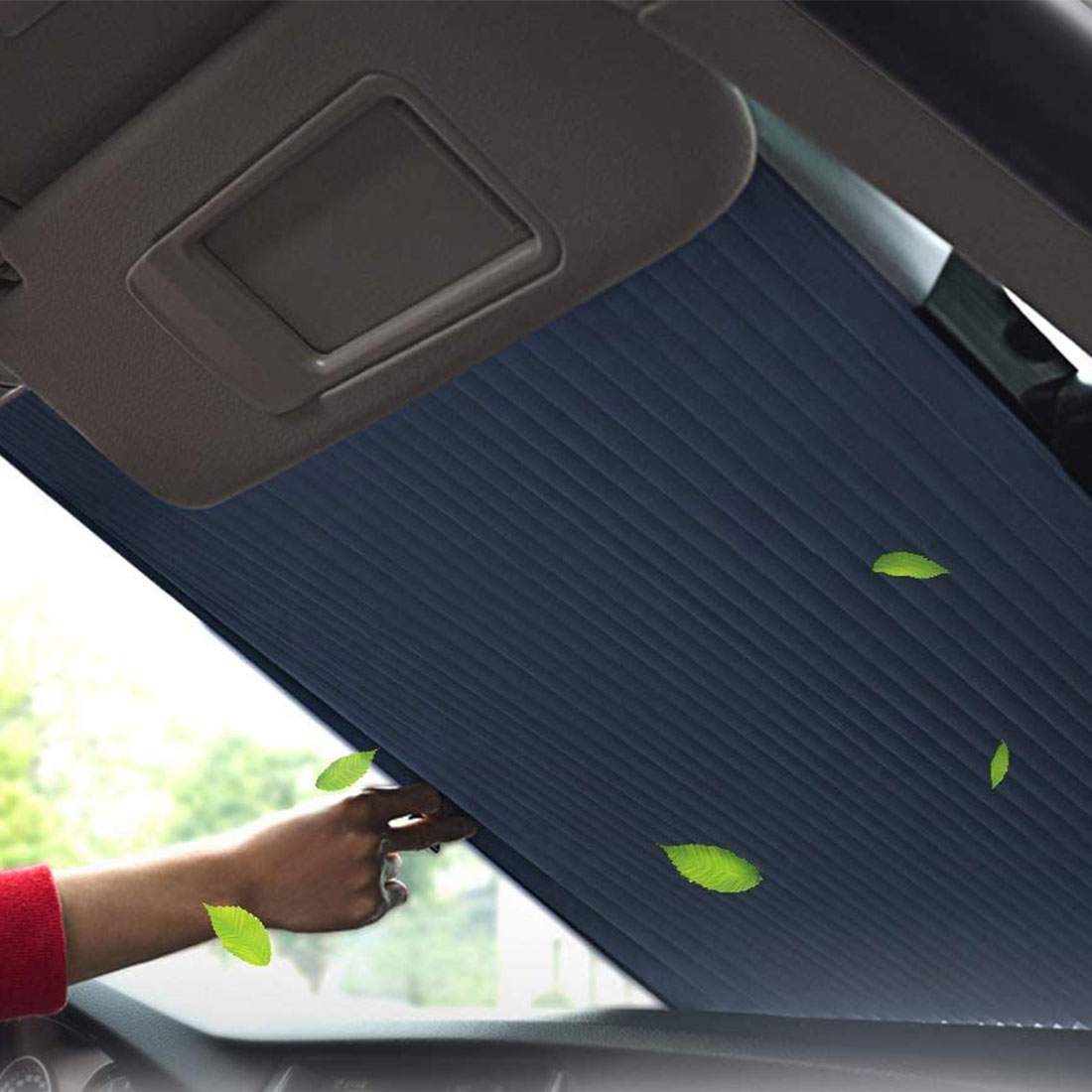 Anti-UV Car Windshield Curtain Car Sunshade Cover Retractable Set Folding Reflective Film Curtains Car Sun Shade 65cm/70cm/80cm