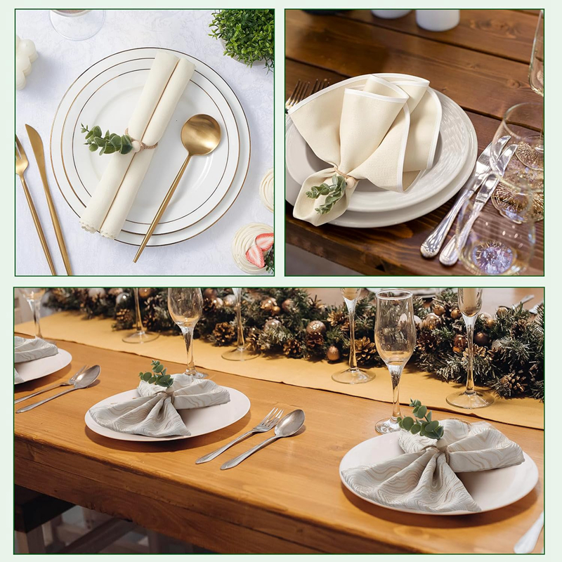 12/1Stck Hochzeit Serviette Ringe Eukalyptus Blätter Serviette Halfter Schnallen Frühling Ostern Hause Tisch Dekoration Geburtstag Party liefert