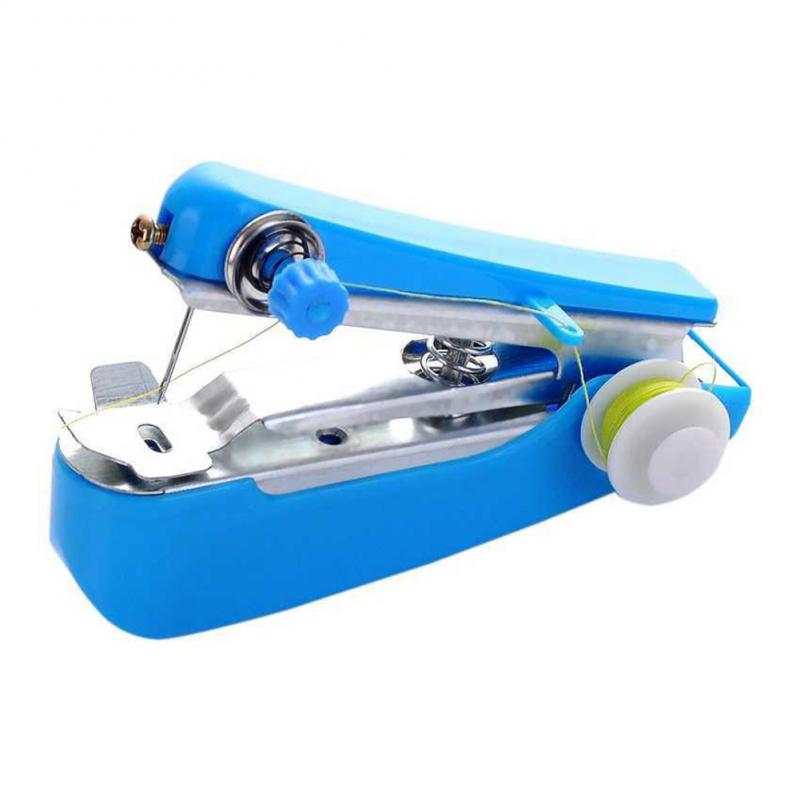 Minimáquina DE COSER inalámbrica, máquina de coser portátil, útil, herramientas de trabajo manual, accesorios de costura: blue