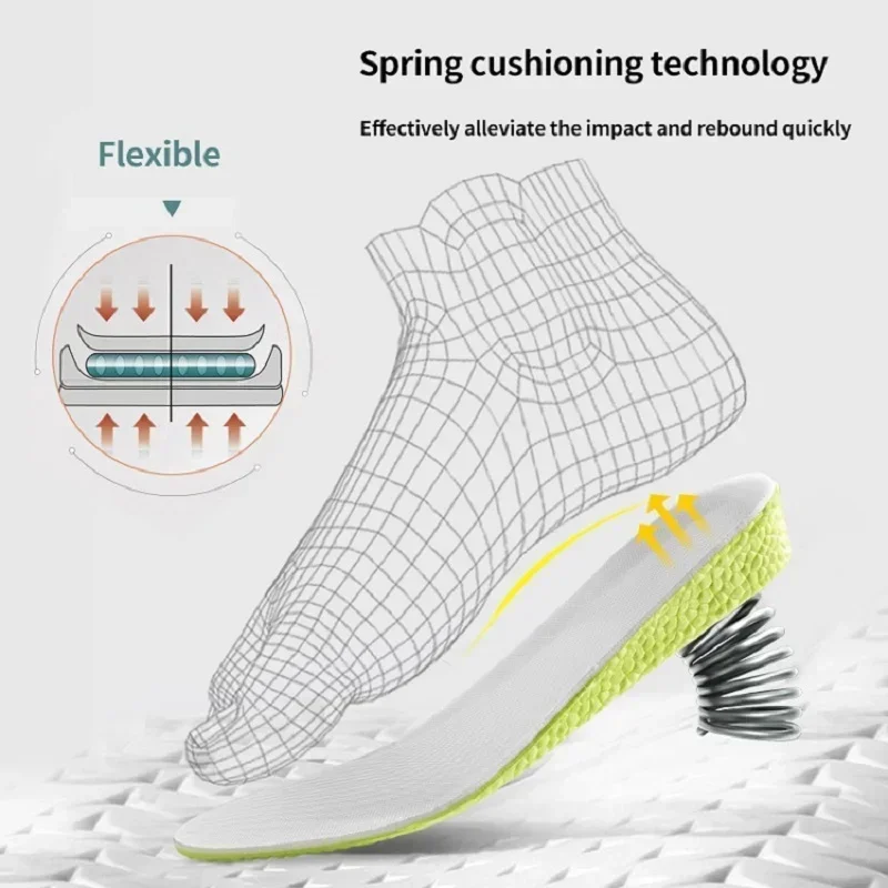 Solette invisibili per aumentare l'altezza Scarpe in memory foam verde Suola traspirante Comoda per uomo Donna Soletta per la cura dei piedi