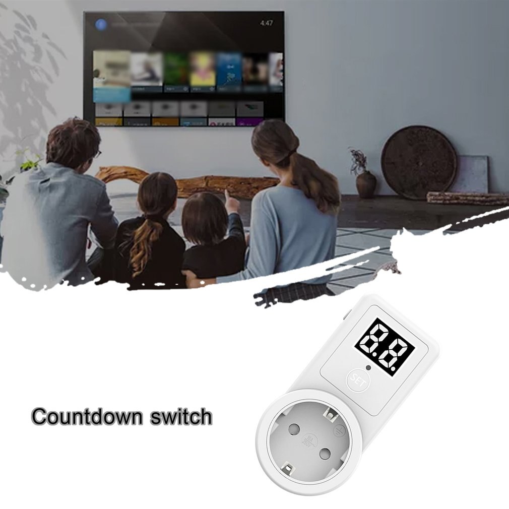 1pc EU Plug Countdown Timer Switch Smart Control Plug-In Socket Auto Shut Off Outlet Automaticl Turn Off Electronic Device