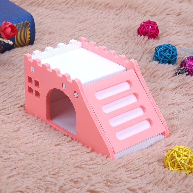 Holz Hamster Treppe Schlaf Haus Goldene Bär Nest Bett für Kleine Haustiere Chinchillas Guinea-Schwein Kleine Haustiere KäFeige Spielzeug