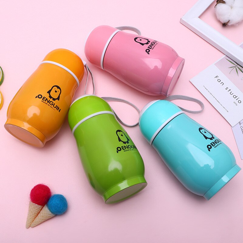Termo de acero inoxidable con de pingüino para niños y estudiantes, taza de aislamiento portátil con frascos de vacío, exquisitos, 1 unidad