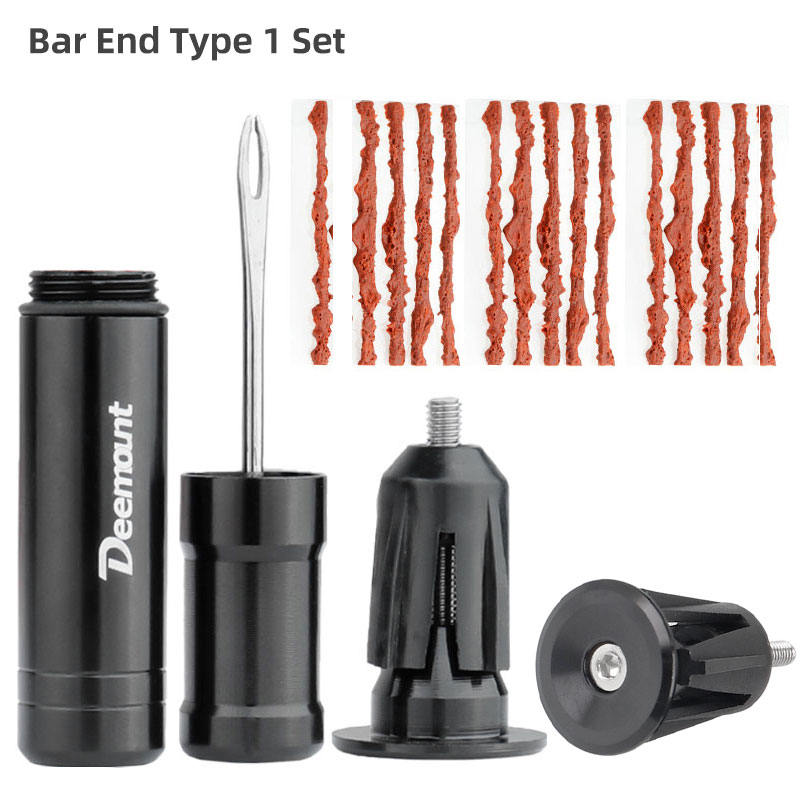 Reparationsværktøjssæt til slangeløse cykler i styrenden, skjult limfri cykeldækbor, punkteringsreparationsværktøj til akut brug: Hvid