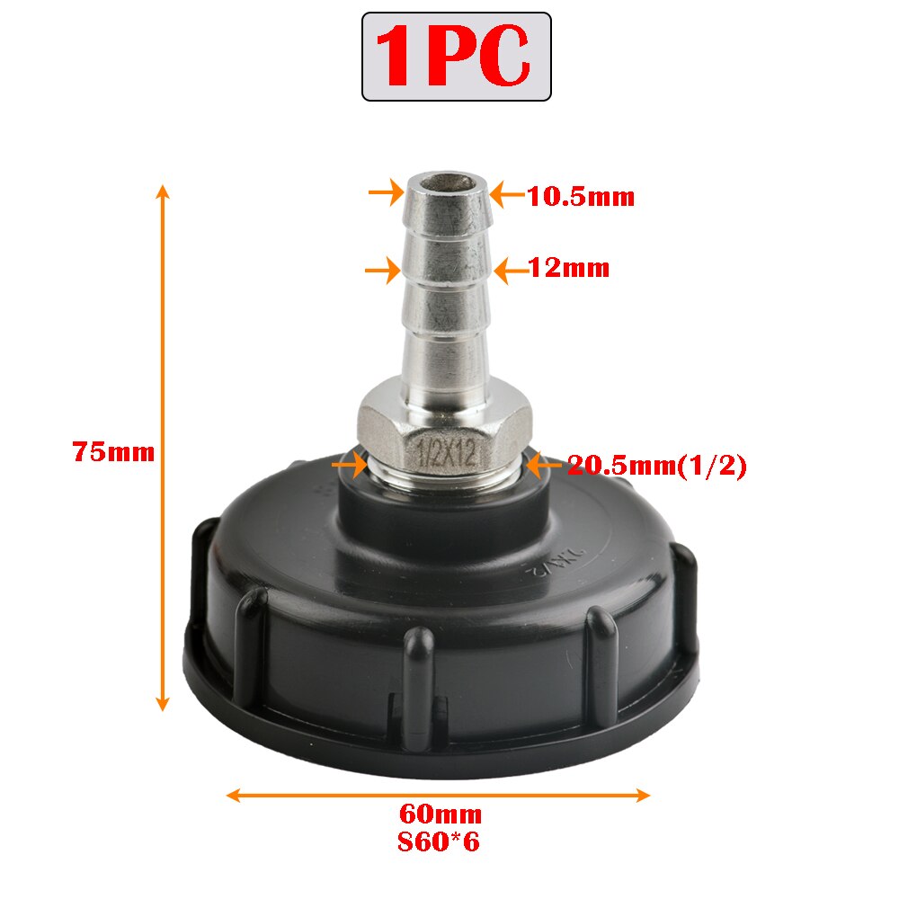 1/2" 3/4" 1" Female Thread IBC Tank Adapter Water Tap Connectors Valve Replacement Fittings Garden Agriculture Irrigation Tools: D