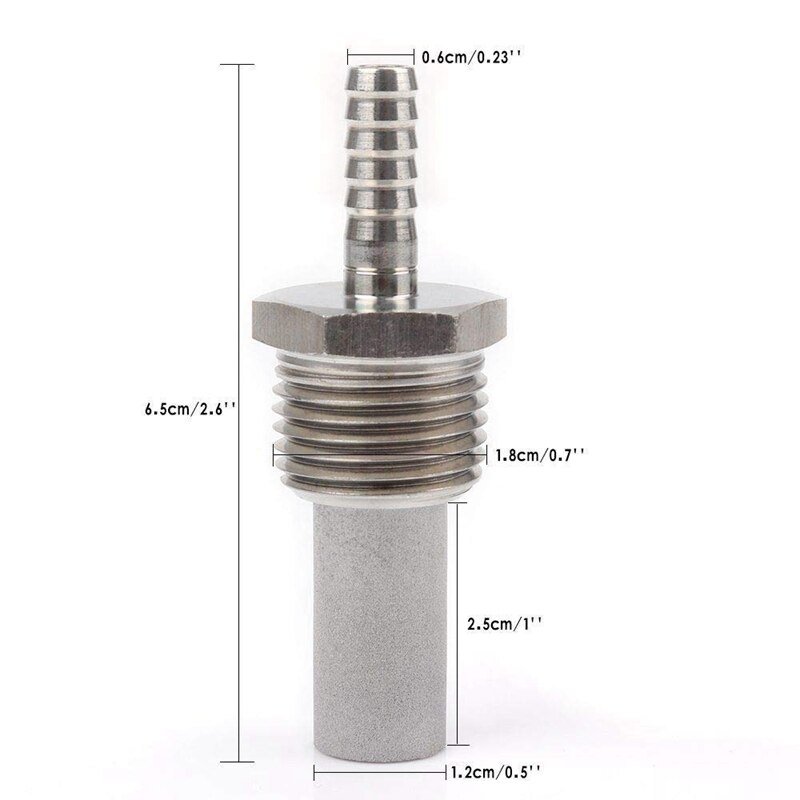 Home Brewing Inline Oxygenation Diffusion Stone Aeration Stone 1/2 Npt Carbonation Stone