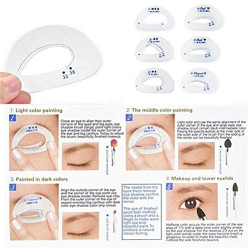 Eyeliner Stencil Cat Eye Fish Tail Double Wing Eyeliner Stencil Models Template Shaping Tools Eyebrows Template Card DIY
