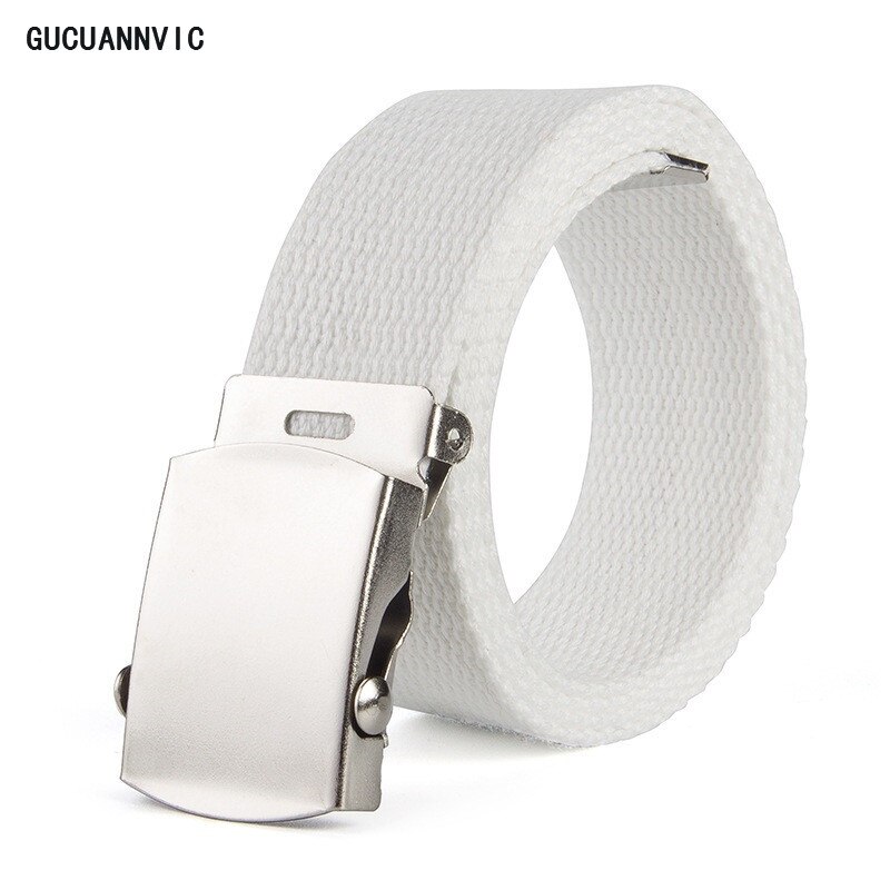Riem modieus 9 kleuren zowel mannen als vrouwen riemen effen canvas automatische gesp riem herenriem 110cm