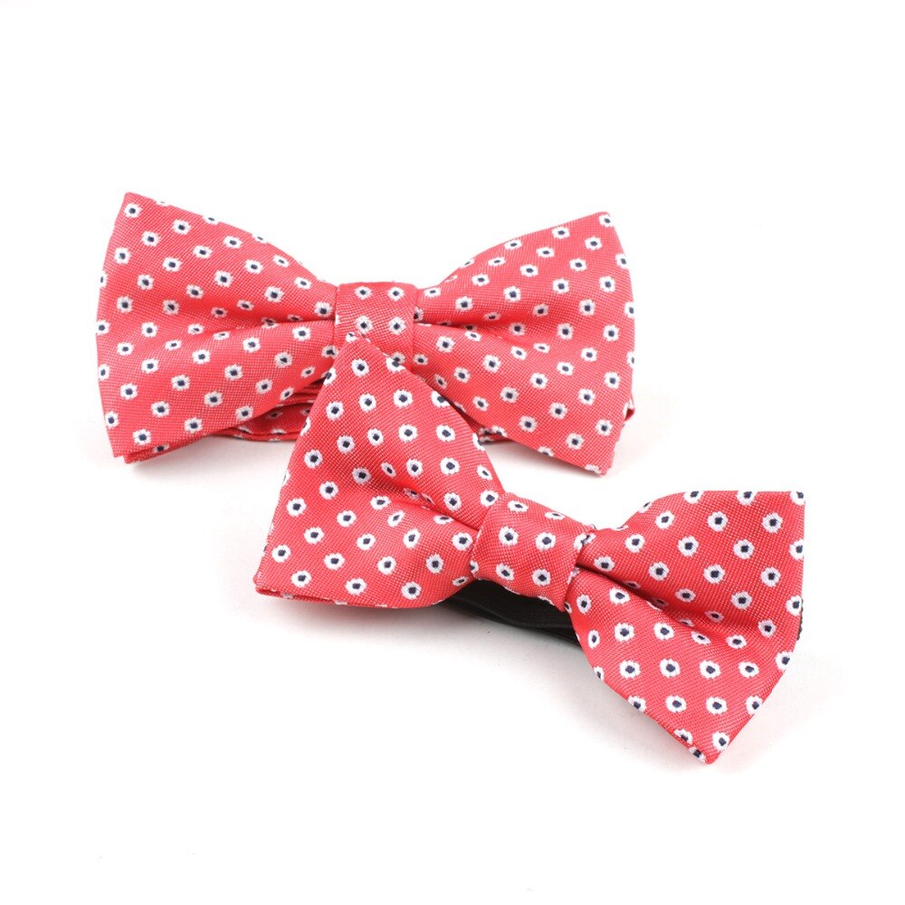 Light Carmine Pink Bow Tie 2pcs/set Dad Child Adjustable Dot Wedding Men Women Bowties Groom Prom Party Boy Girl Noeud Papillon