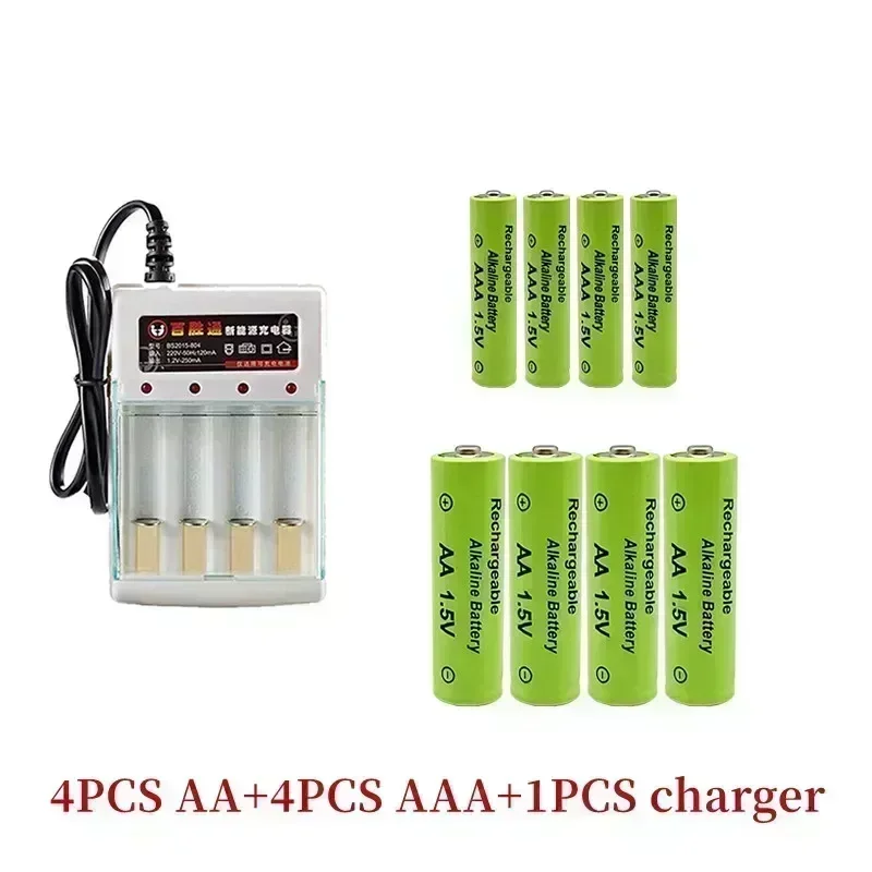 1.5V rechargeable battery, AA3800 + AAA 3000mAh+Charger, alkaline technology, suitable for remote control, toys / computers, etc