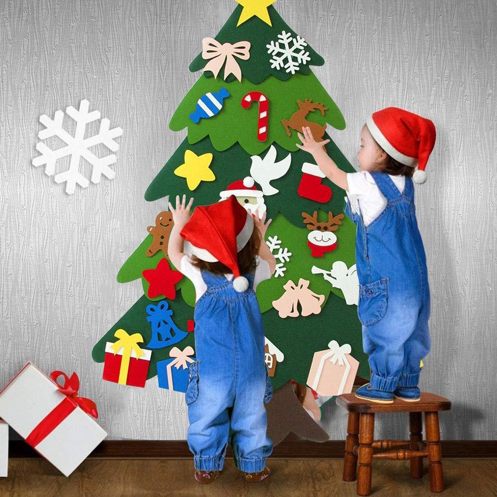Jul treediy håndlavet filt år børn legetøj kunstige træ væghængende ornamenter jul til boligindretning