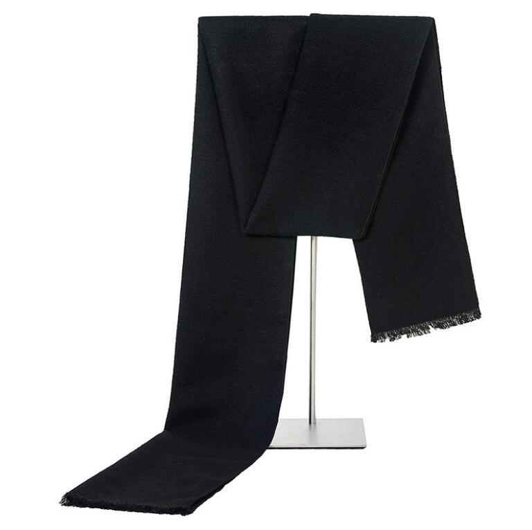 Bufanda clásica de algodón para hombre y mujer, chal largo de , a la , de invierno, con anillo, HY121: Black