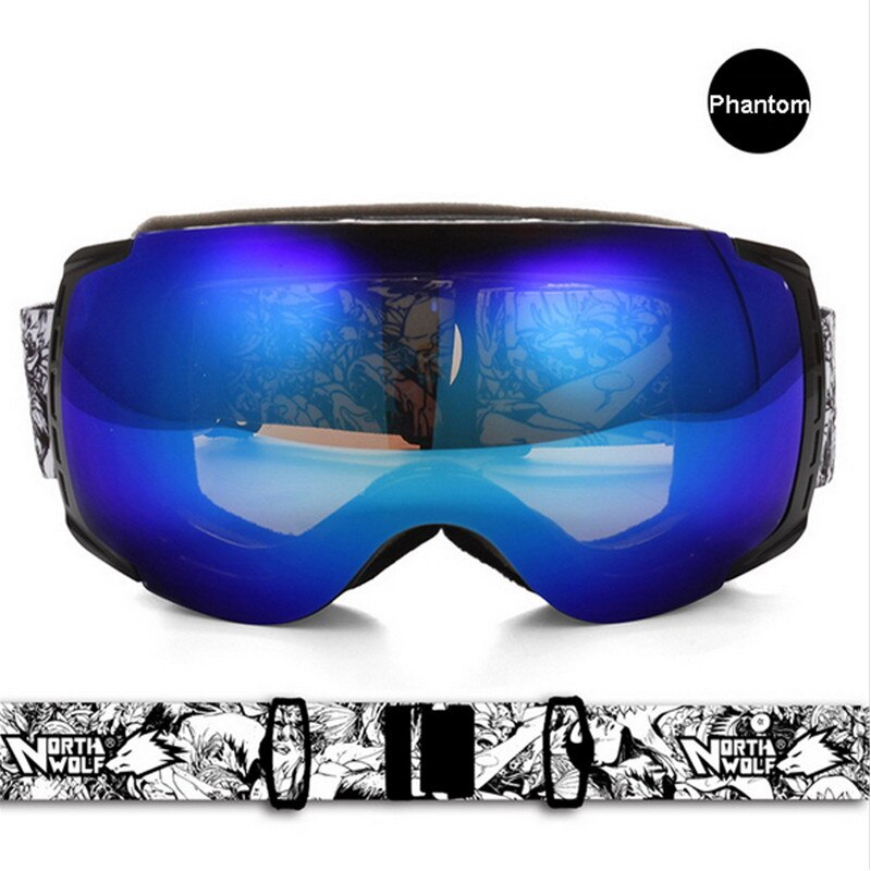 NORTH WOLF gafas de esquí profesionales Unisex Anti-niebla gafas de esquí dobles UV400 gafas de esquí deportivas de nieve gafas de Snowboard