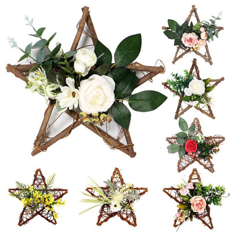 Artificial Five-pointed Star Flower Indoor Outdoor Garland Simulation Rose Easter Bouquet Mother's Day Home Decoration
