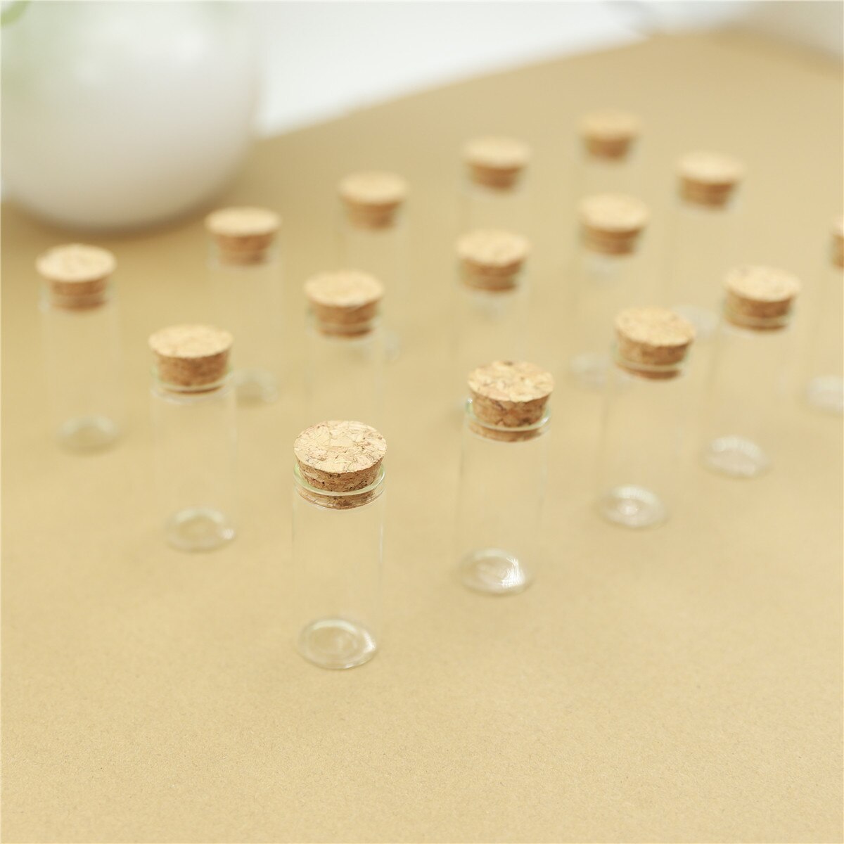 50pcs 22*50mm Cork Glass Mini Bottles Test Tube Stopper Spice Bottles Container Small DIY Jars Vials Tiny Bottle glass