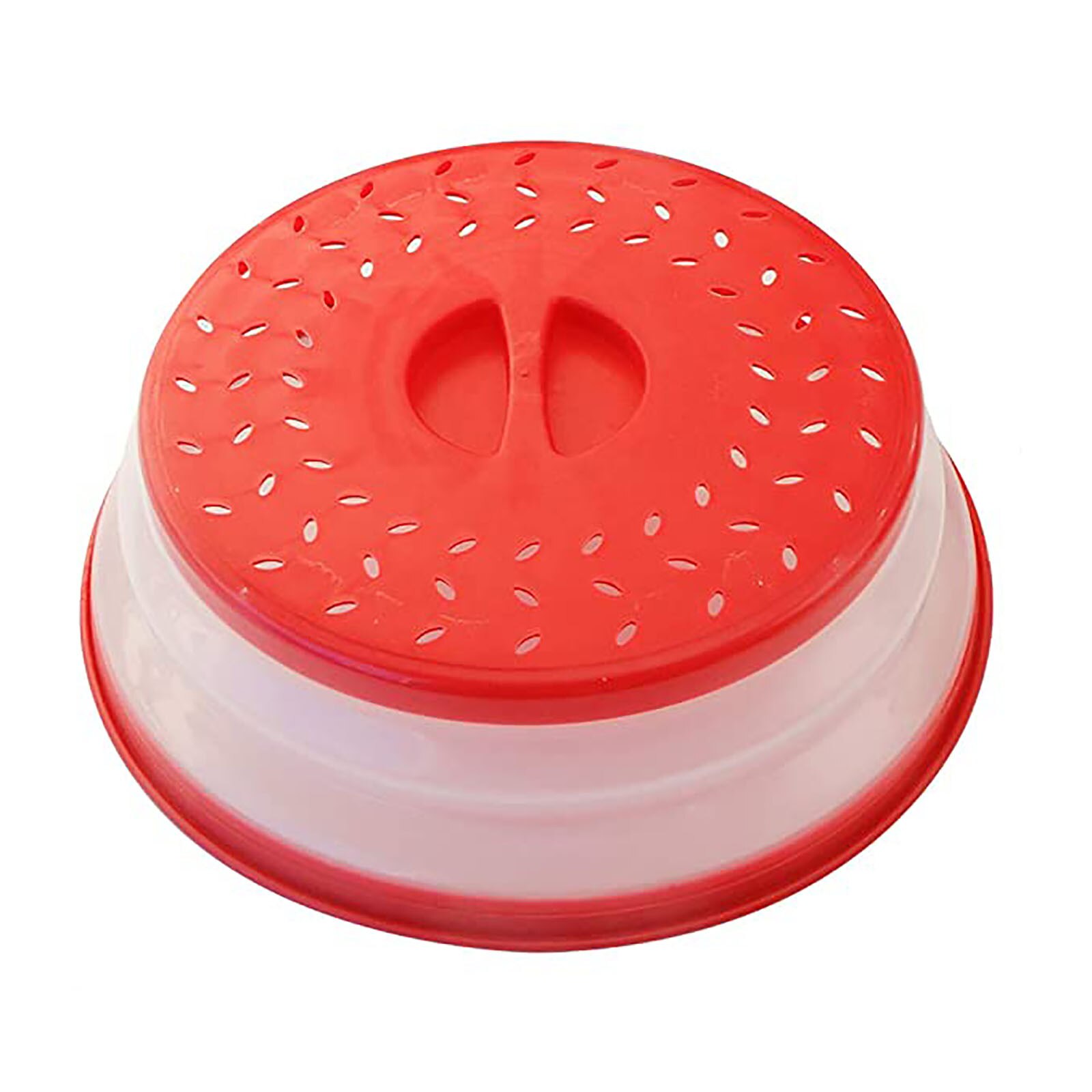 25 # Inklapbare Magnetron Deksel Vouwen Siliconen Magnetron Plaat Cover Vergiet Zeef Voor Fruit Groente Keuken Tool: Red 