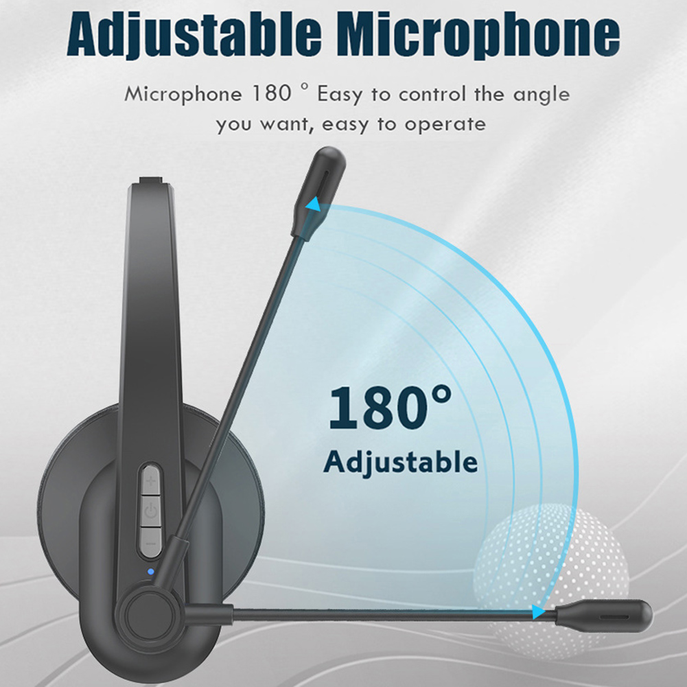 Auriculares para centro de llamadas compatibles con Bluetooth, auriculares inalámbricos manos libres con micrófono y cancelación de ruido para centro de llamadas