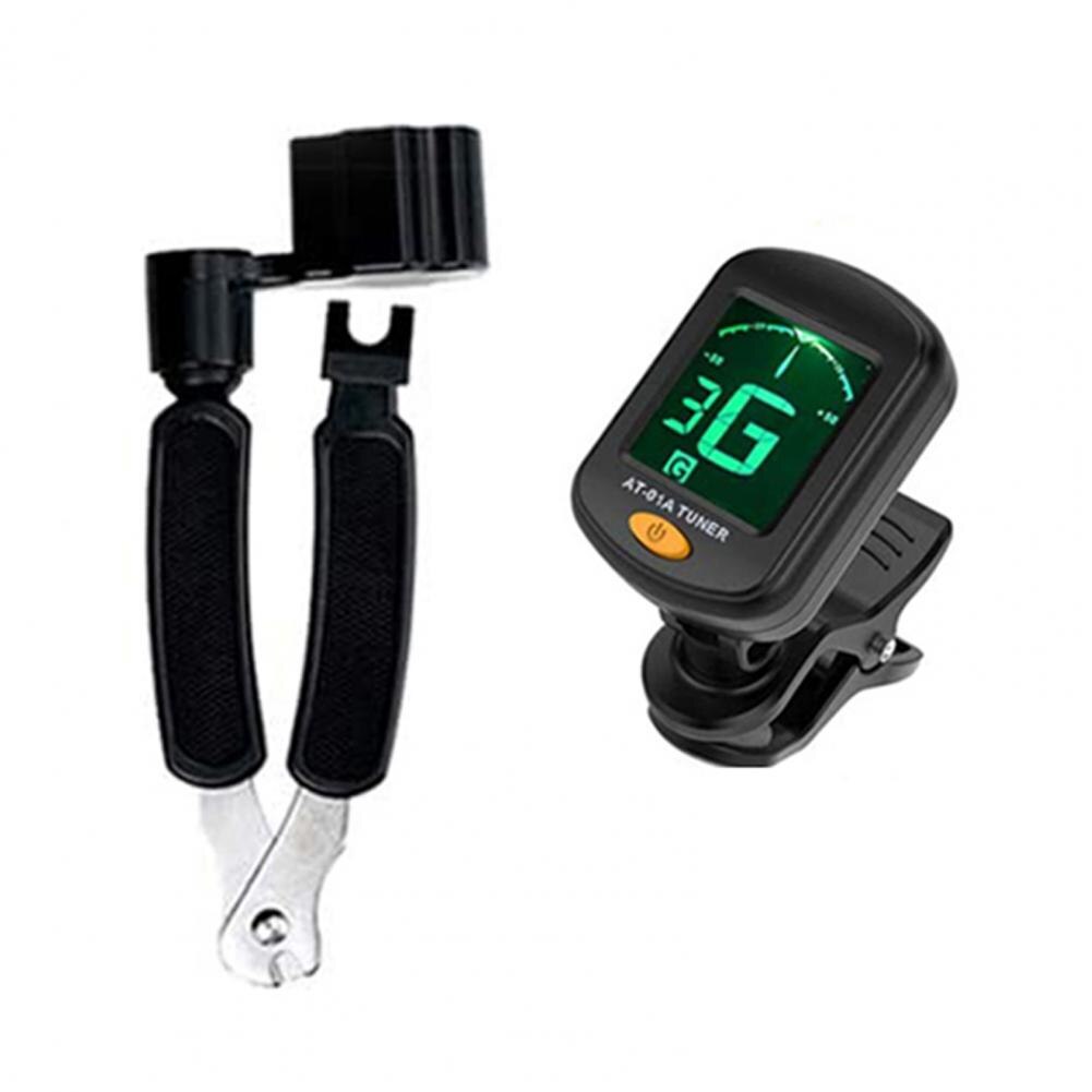 Guitar Accessories Kit Instrument Tuner 3 in 1 Restring Tool Picks Capo Strings for Music Equipment Accessories Attachment