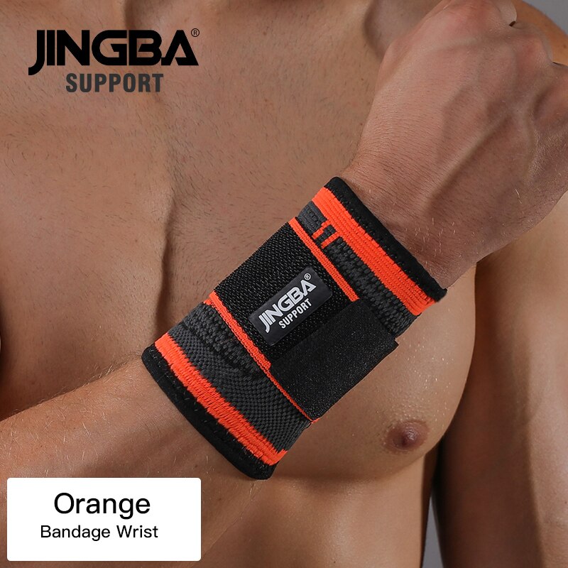 JINGBA UNTERSTÜTZUNG Neue 1PCS Nylon knie protector + armband Unterstützung + knöchel unterstützung + basketball knie pads Tennis badminton Klammer: Orange Bandage Wrist