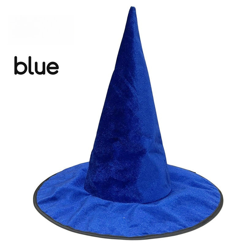 Sombrero de Halloween, sombrero de bruja verde, gorra mágica para Cosplay, bosque verde, cuento de hadas, dibujos animados, accesorios de ropa DIY: Azul