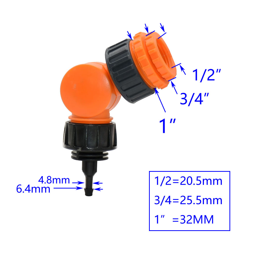 180° Rotatable Water Tap Quick Connector Splitter Faucet Coupler 1/2" 3/4" 1" Thread Port Garden Irrigation Swivel Joint: C