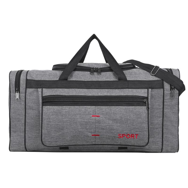 Multifunctionele Canvas Reizen Schoudertassen voor Vrouwen Mannen Casual Grote Capaciteit Sport Handtassen Unisex Fitness Gym Tote: Grey