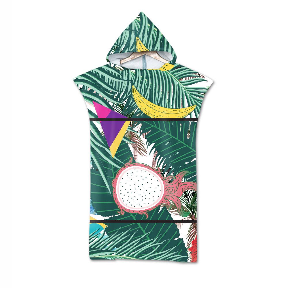 Blätter Druck Mikrofaser Strand Handtuch Kleid Mit Kapuze Kleid Poncho Schlecht Handtuch Bademantel Beachwear de plage Für Erwachsene Schwimmen Strand Surfen: 17
