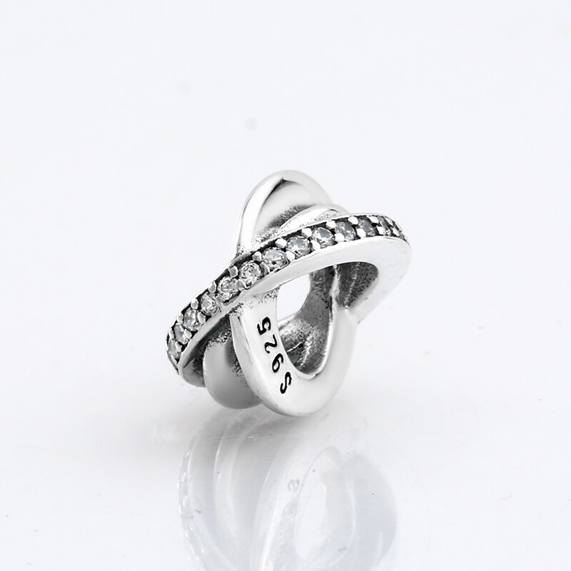 Real Universe Galaxy spacer beads with clear zircon 925 Sterling Silver Fit Original JIUHAO Charm Bracelet Jewelry making