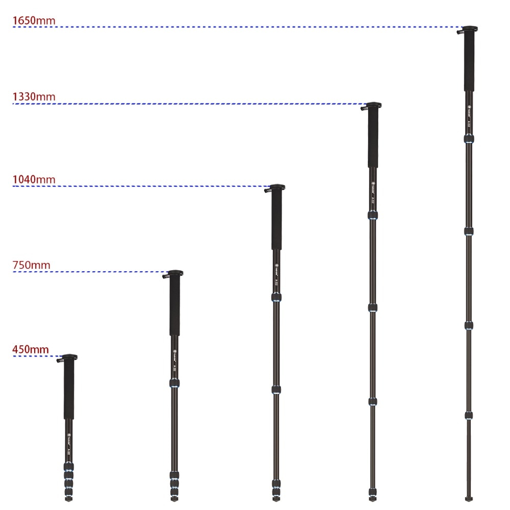 Manbily A-222 165cm/65&quot; Portable DSLR Camera Monopod&amp;M-1 Base head ball Mini tripod Stand For Canon Nikon phone DV