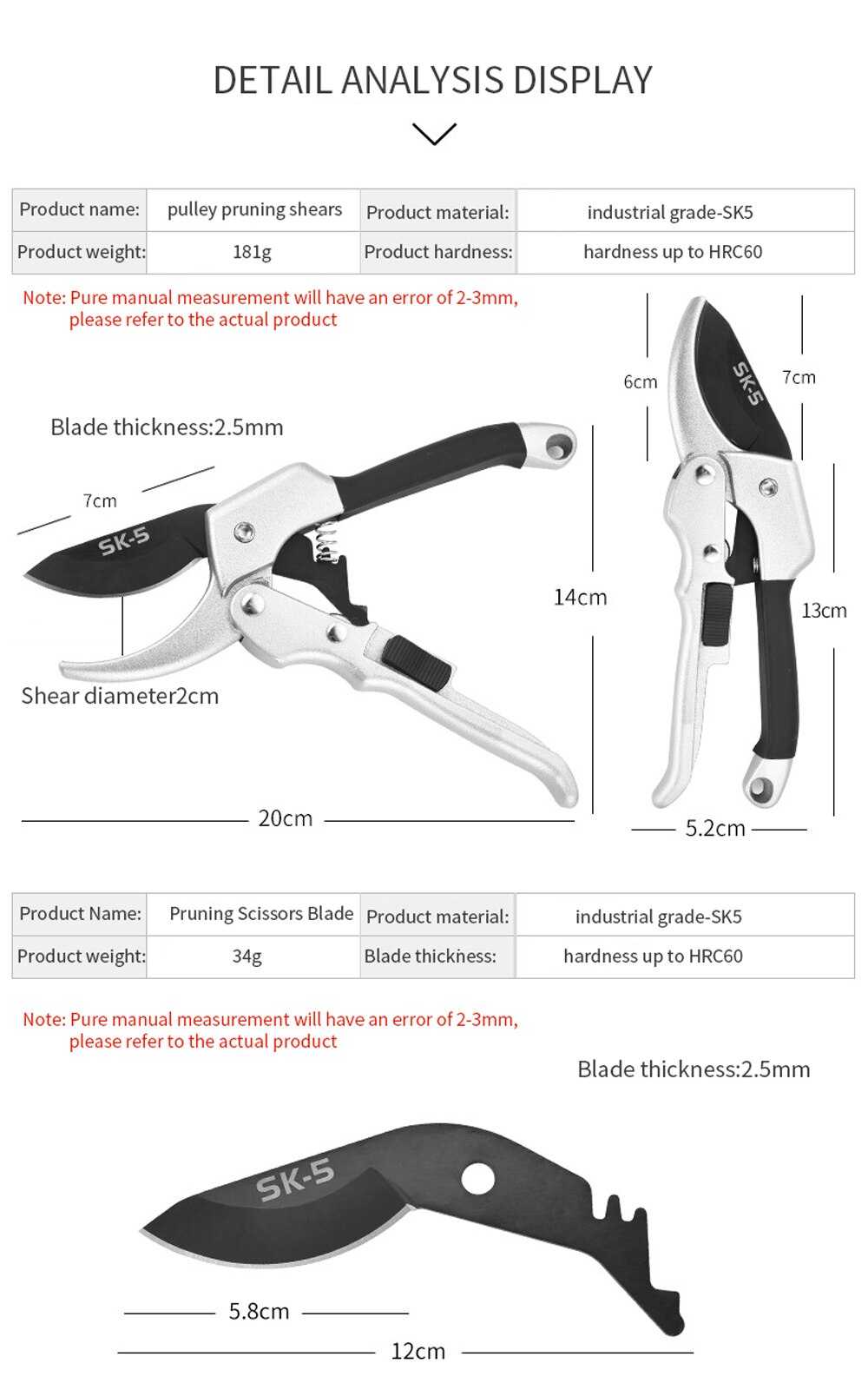 Garden Pruner Scissor Branch Plant Trim Horticulture Shear Orchard Pruning Pruner Cut Shrub Garden Tool