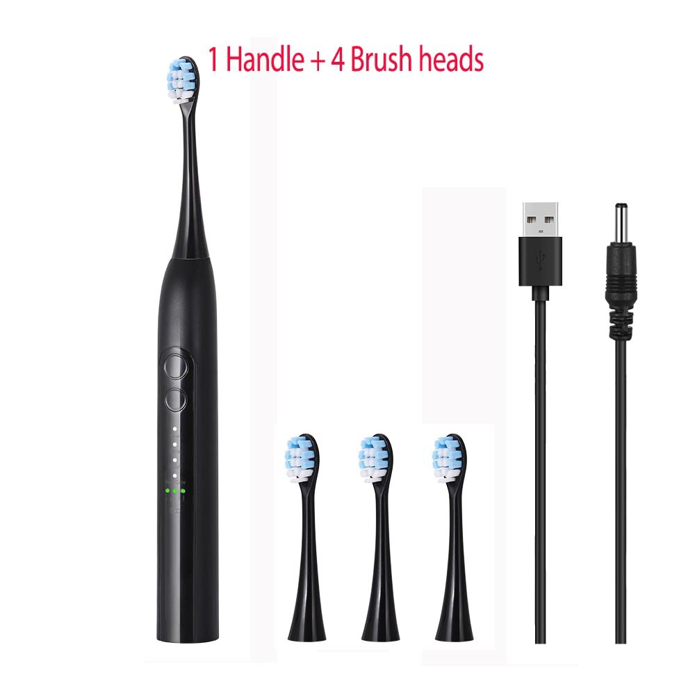 Sonic elektrisk tannbørste oppladbar brosse en tannbørste ultrasonisk ansiktsrensebørste erstatning tannskalerhode: Sølv