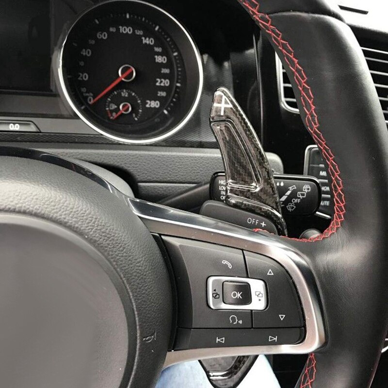 Extension de changement de vitesse de palette de volant en Fiber de carbone pour-VW Golf 7 MK7 scirocco-polo GTI