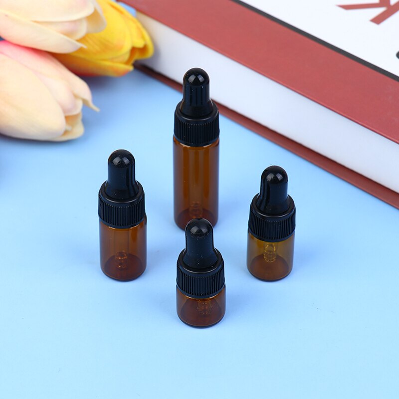 10 st eterisk olja dropper glasflaskor 1ml 2ml 3ml 5ml vegetabilisk olja essens lagra eteriska oljor som lagrar parfym