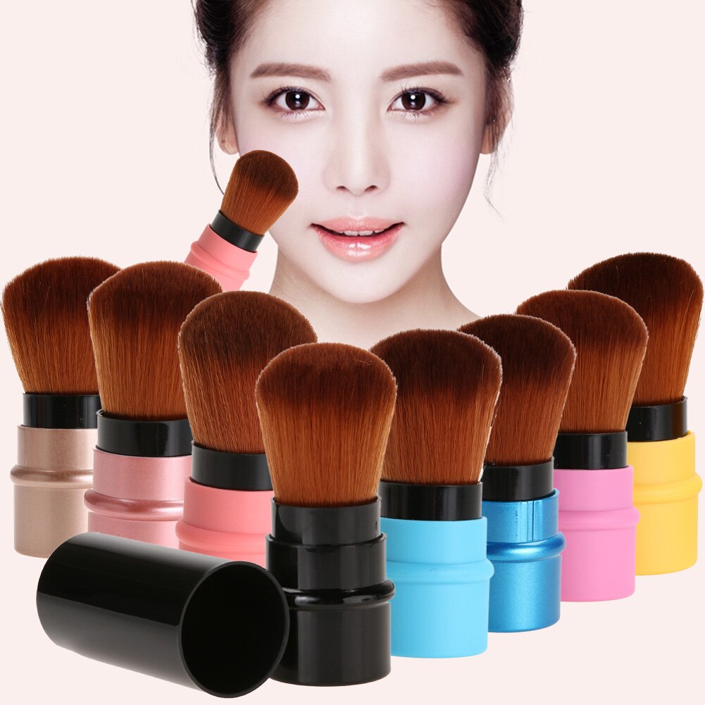 Brocha de maquillaje , 1 Uds., Mini colorete portátil retráctil, brochas faciales, herramientas de viaje cosméticas de belleza