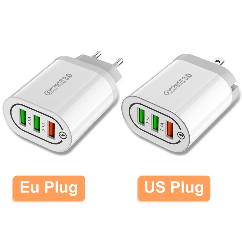 USLION Carica Rapida 3.0 USB Caricatore Del Telefono Per Samsung S8 S9 Xiaomi mi 8 Huawei Veloce Muro di Ricarica Per iPhone 6 7 8 X XS Max iPad