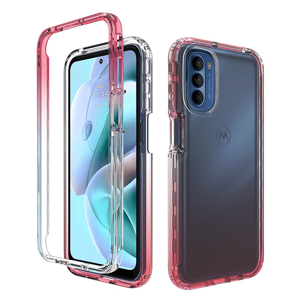 For Motorola Moto G31 G41 G51 G71 5G Case Rugged Armor Hard Plastic Soft TPU Transparent Acrylic Shockproof Back Cover Fundas: For Moto G71 5G / Red
