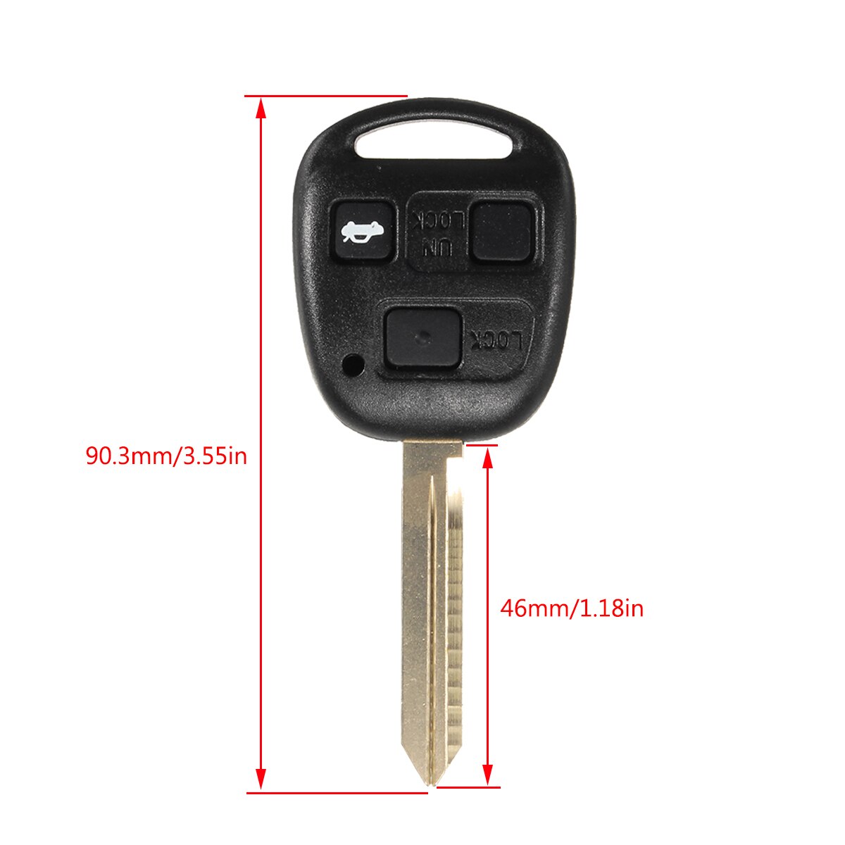 3 Button Car Remote Key Case Fob Toy47 Key Blank For Toyota Corolla Camry Yaris Hiace Avensis