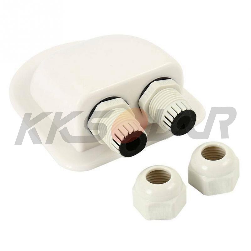 Watherproof ABS Solar Double Cable Entry Gland for 2.5mm² to 6mm² Cables,Cable Gland for Solar Project on RV Caravans Boats Sola