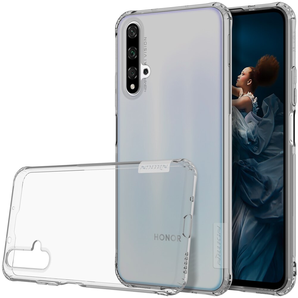 Étui pour Huawei en polyuréthane Honor 20 Pro 20S Nova 5T boîtier Nillkin Nature clair souple silicone couverture souple Huawei Honor 20 étui: For Honor 20 Pro / Grey