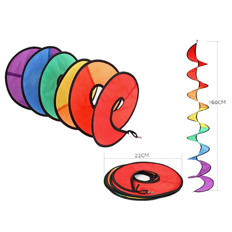 Regenbogen Spiral-Windmühle - Nylon Gartendekoration - Multicolor Windspinner