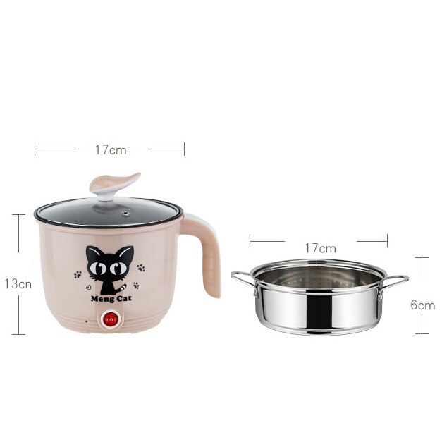 Multifunctional Electric Cooker Hotpot Mini Non-stick Food Noodle Cooking Skillet Egg Steamer Soup Heater Pot Frying Pan EU