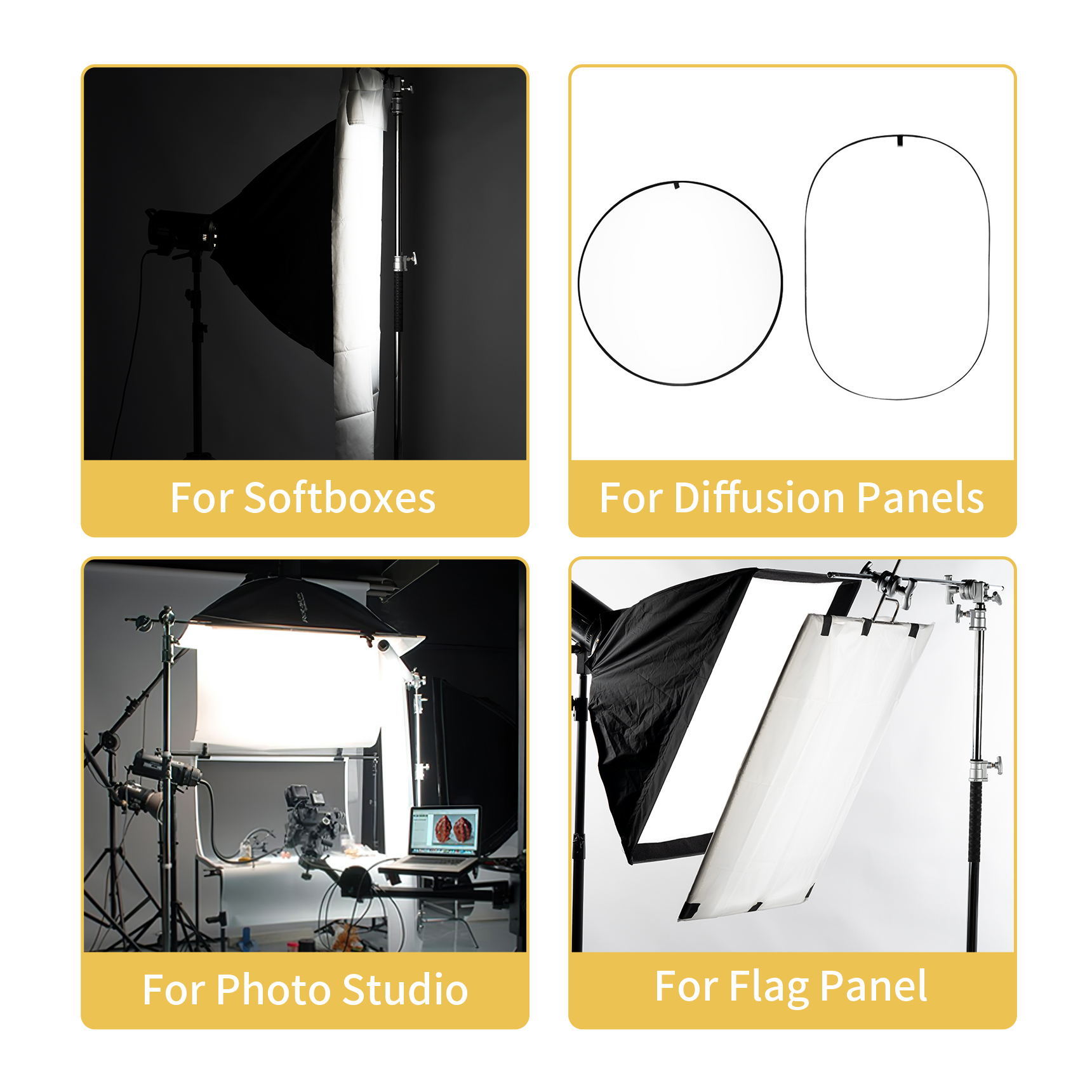 Selens Para Modificador de Luz Estroboscópio Softbox Fotografia Estúdio Nylon Seda Branco Sem Costura Modificador de Luz 1,7 m/2m/3m/4m