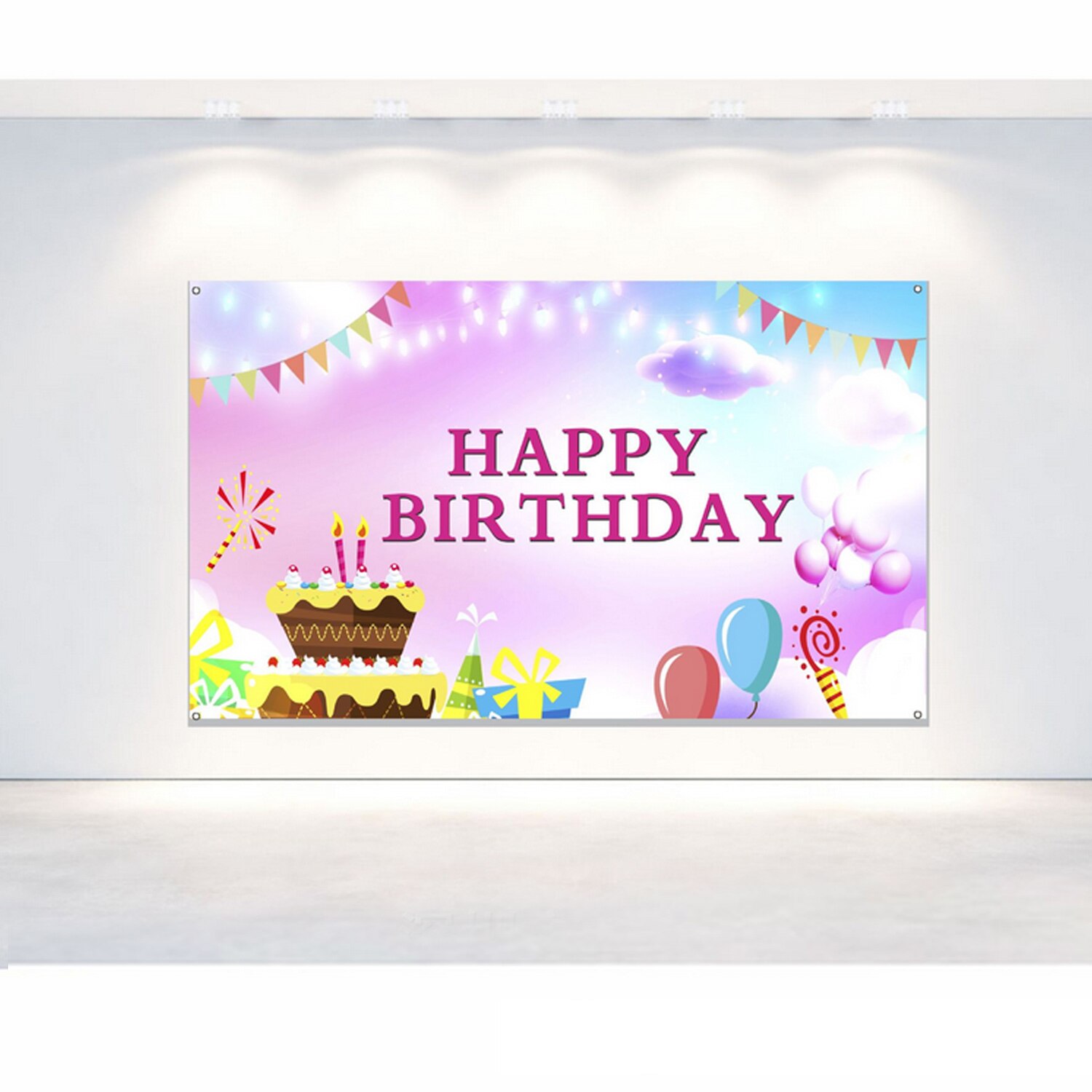 Verjaardag Achtergrond Banner Photo Booth Props Party Decoraties Met 4 Metalen Gaten Voor Kinderen Volwassenen Verjaardagslevering