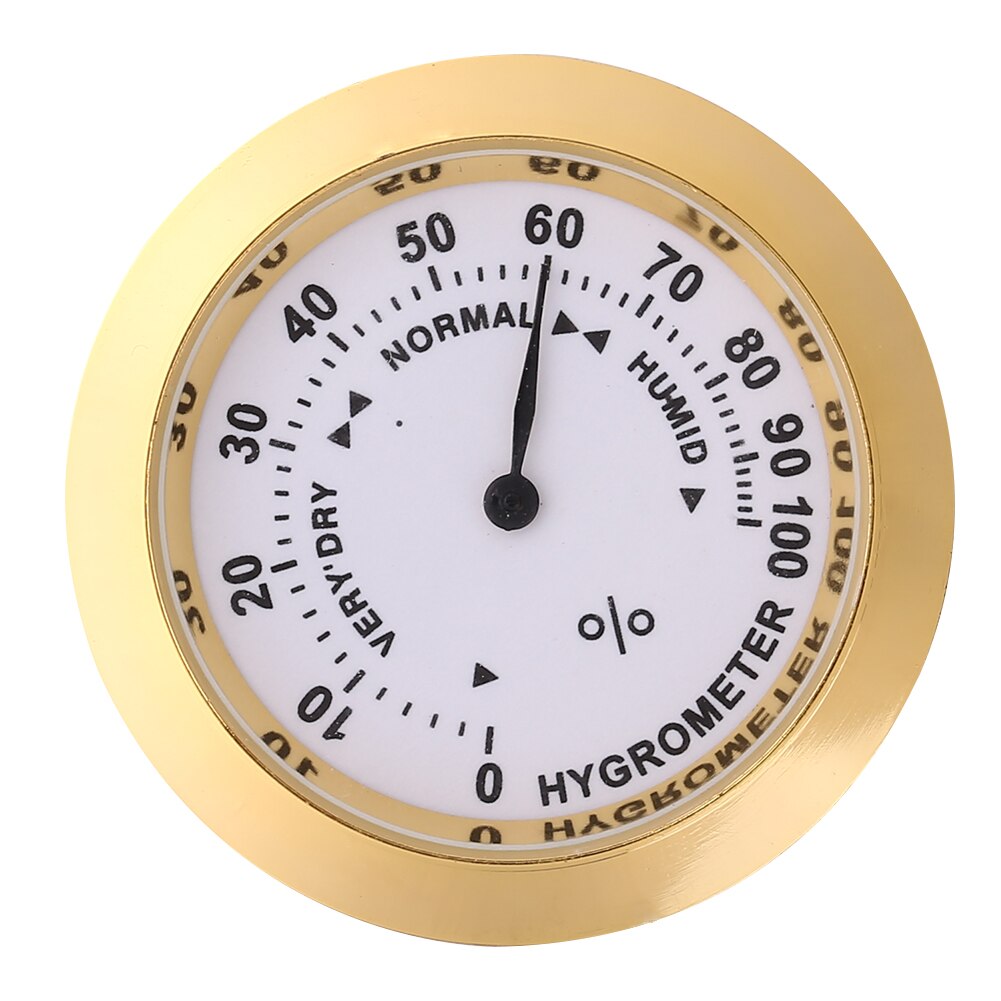 Thermomètre de violon hygromètre en alliage d&#39;aluminium rond, humidimètre de température pour guitare Instrument de musique outil de surveillance de l&#39;entretien or