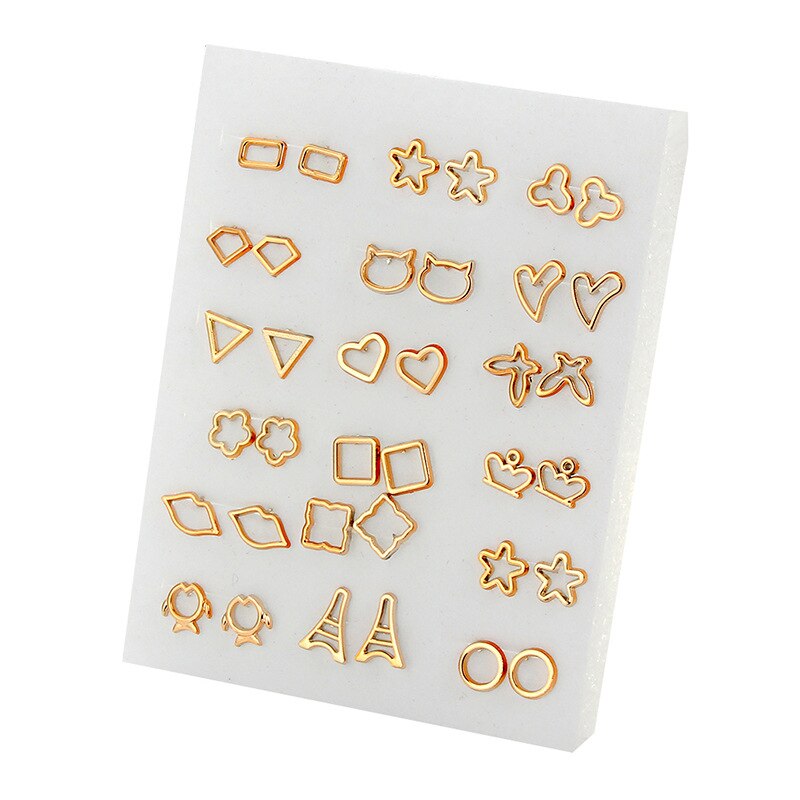 Mode Gemengde Rhinestone Gesimuleerde Pearl Geometrische Dier Hart Bloem Stud Oorbellen Set Voor Vrouwen Meisjes Kids Sieraden: WR745-5