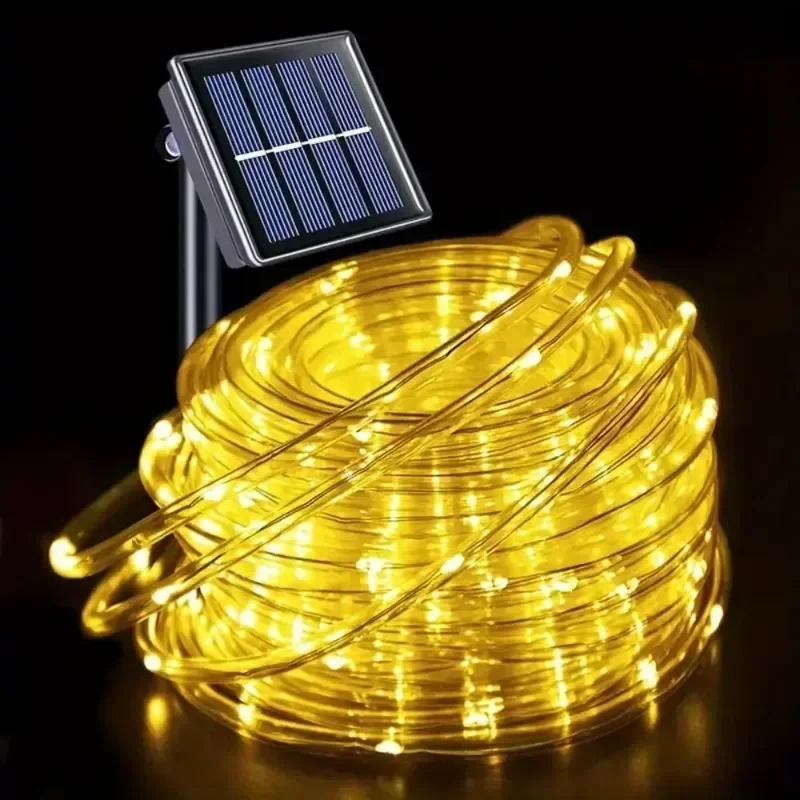 2025 Solar Rope Strip LED Lichtslingers LED Solar Outdoor Light Fairy Light Kerstslinger voor Garden Party Decor