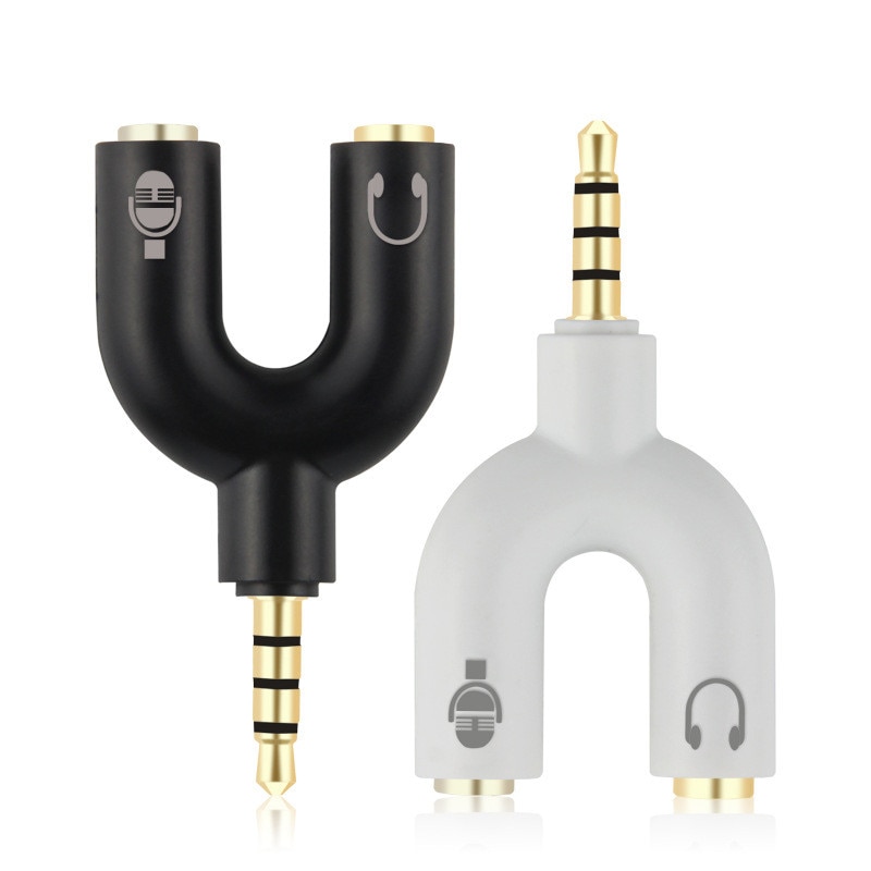 U Type 3.5Mm Audio Splitter 3.5 Man 2 Aux Vrouwelijke Oortelefoon Microfoon Converter Kabel Voor Notebook Laptop
