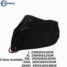 L XL XXL XXXL XXXXL 190T Black Motorcycle Cover Outdoor UV Protector Waterproof Rain Dustproof Cover Anti-theft with Lock Hole
