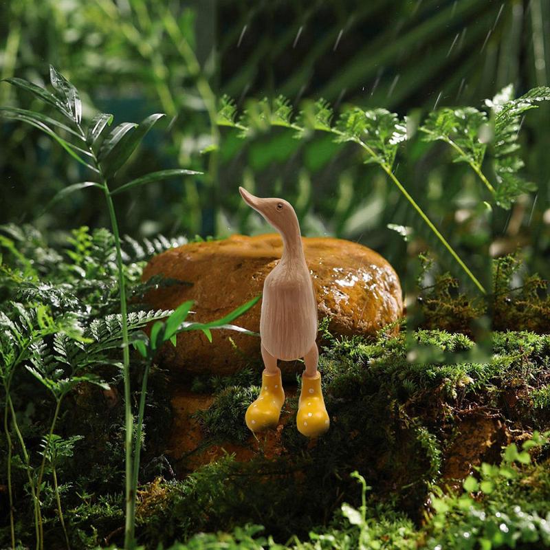 Duck Sculpture With Rain Boots | Spotted Wellies Boots Resin Duck Figurine | Duck Statue With Boots Garden Decor For Party Yard