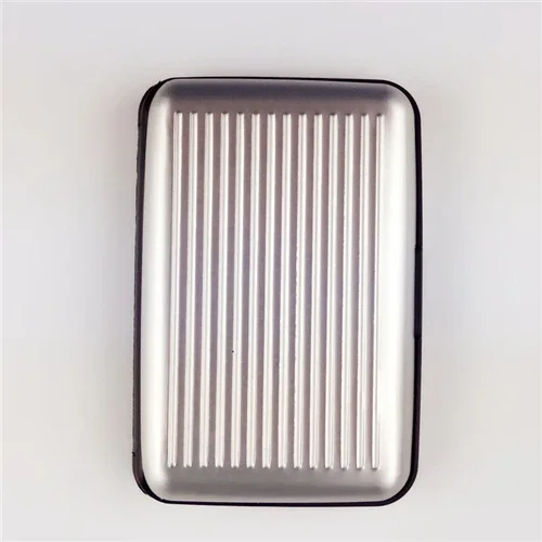 Tarjetero de aluminio para hombre, estuche rígido con bloqueo, billetera, tarjeta de crédito sólida, escaneo Anti-RFID, protección, tarjetero, 1 ud.: Verde claro